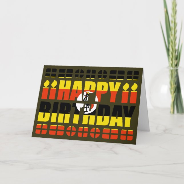 Uganda Flagga Birthday Card Kort (Framsida)