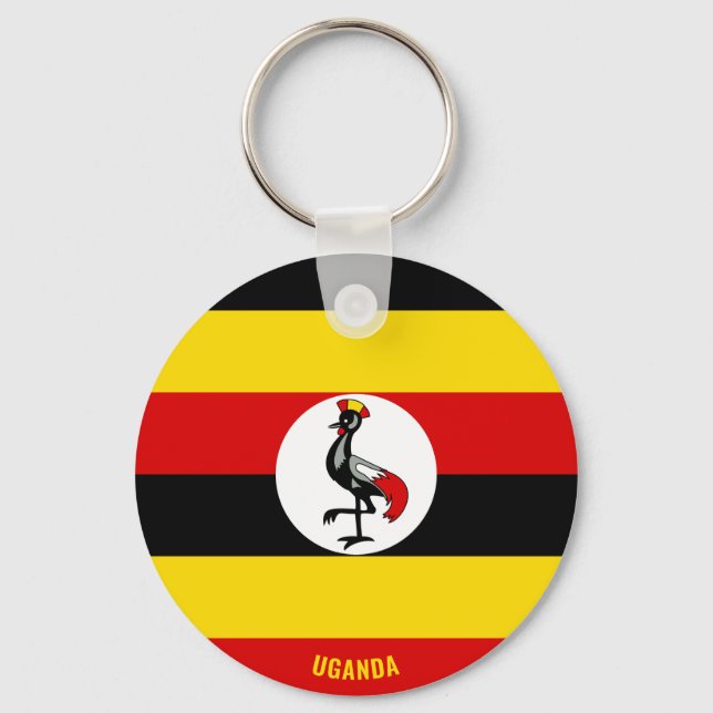 Uganda Flagga Charming Patriotic Nyckelring (Framsida)