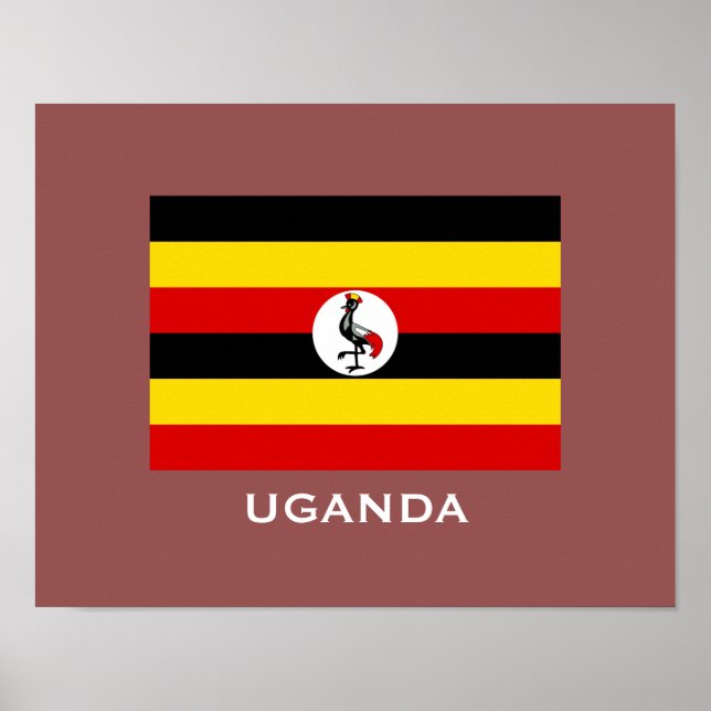 Uganda Flagga Classic Flagga Poster (Framsidan)