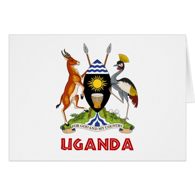 UGANDA - flagga/emblem/vapensköld/symbol Hälsningskort (Framsidan Horizontal)