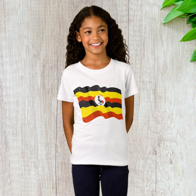 Uganda Flagga Girls T-Shirt (Skapare uppladdad)
