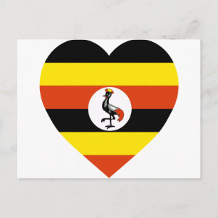 Uganda Flagga Heart Vykort