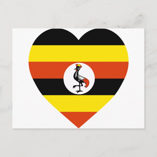Uganda Flagga Heart Vykort (Framsida)