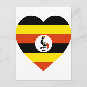 Uganda Flagga Heart Vykort