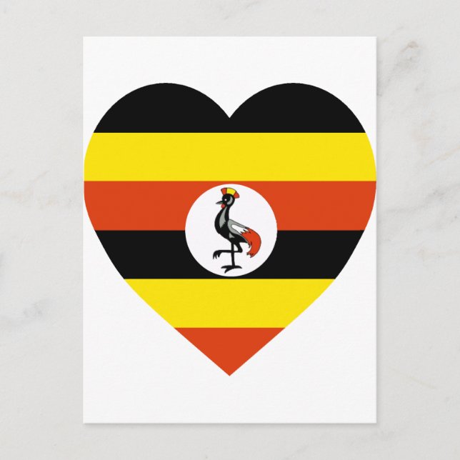 Uganda Flagga Heart Vykort (Framsida)