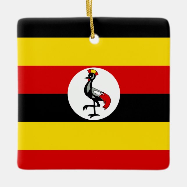 Uganda Flagga Julgransprydnad Keramik (Framsida)