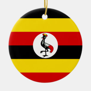 Uganda Flagga Julgransprydnad Keramik