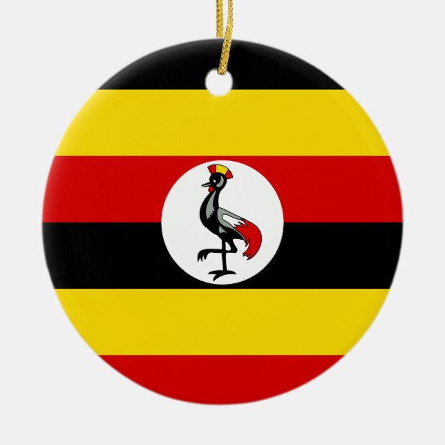 Uganda Flagga Julgransprydnad Keramik (Framsidan)