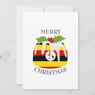 UGANDA FLAGGA Julpudding festlig Julkort