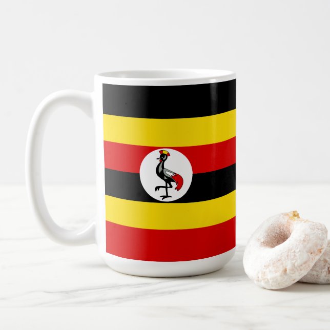 Uganda flagga kaffemugg (Med munk)