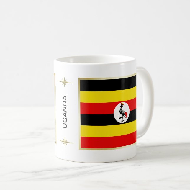 Uganda Flagga + Karta Mugg (Framsida höger)