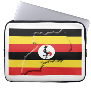 UGANDA Flagga Karta Patriotic Computer WHITE Laptop Fodral