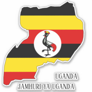 Uganda Flagga Karta Patriotic Klistermärken