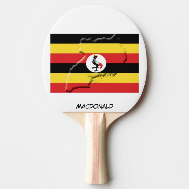 UGANDA FLAGGA & KARTA Personlig Pingisracket (Framsidan)