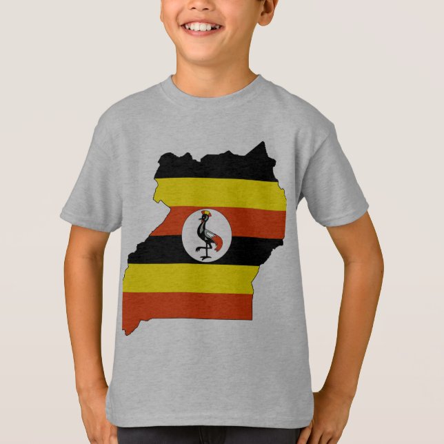 Uganda flagga karta tröja (Framsida)