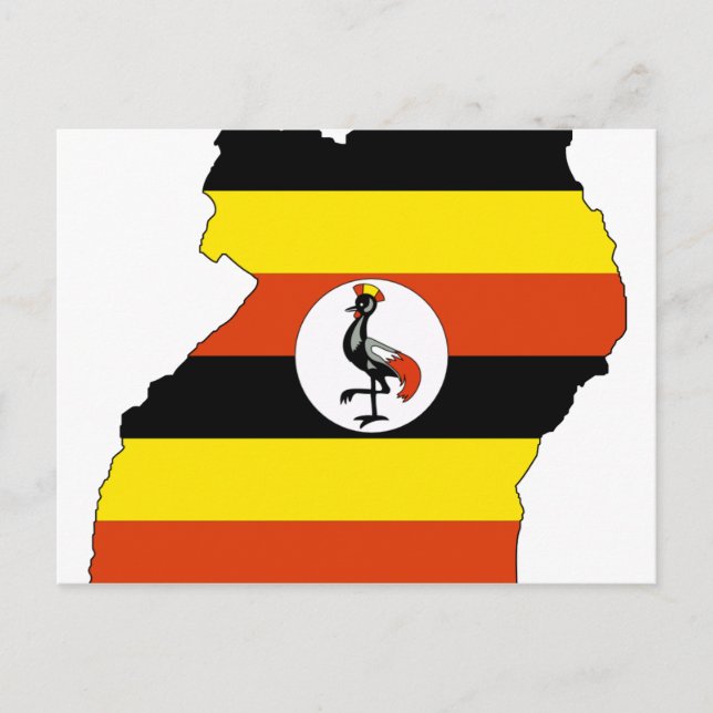 Uganda flagga karta vykort (Framsida)