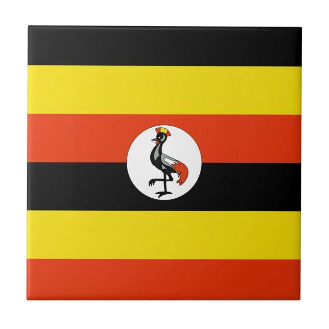 Uganda Flagga Keramisk Platta Kakelplatta (Framsidan)