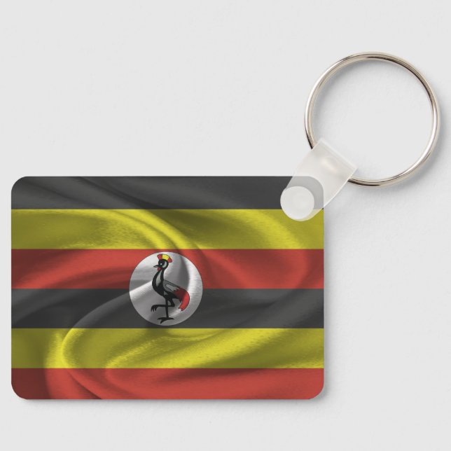 Uganda Flagga Keychain Nyckelring (Framsida)