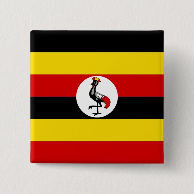 Uganda Flagga Knapp (Framsida)