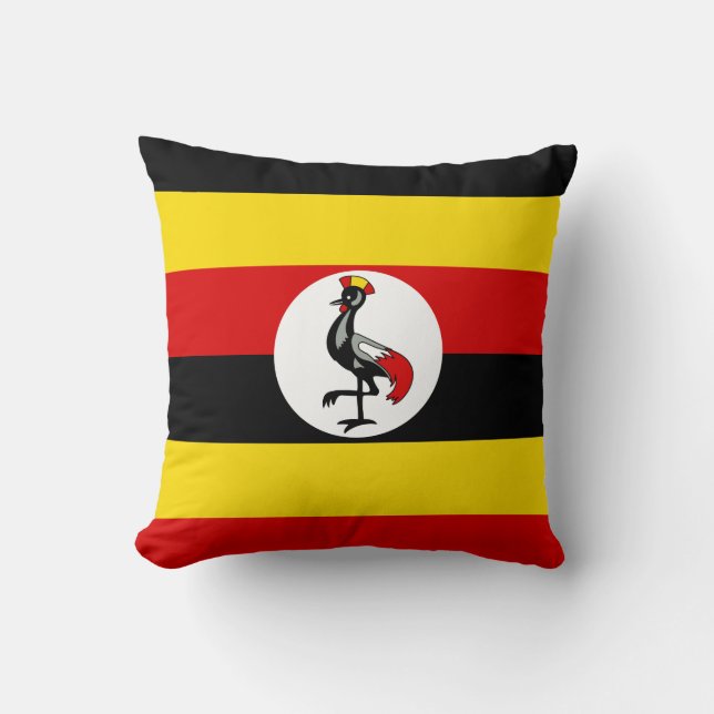 Uganda Flagga Kudde (Framsida)