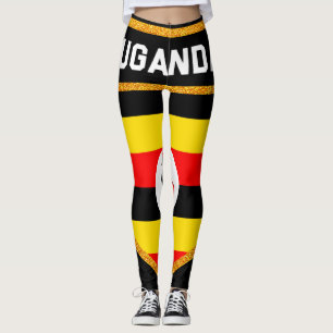 Uganda Flagga Leggings