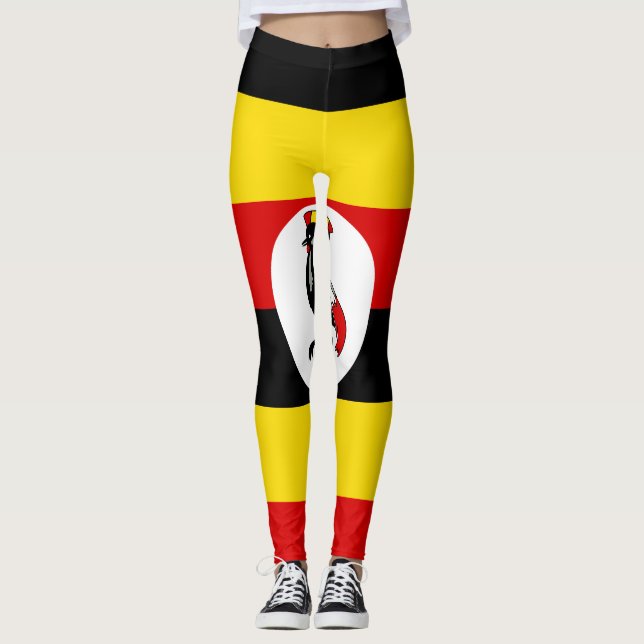Uganda flagga leggings (Framsida)