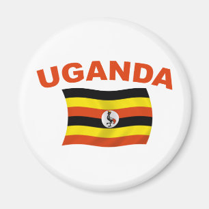 Uganda Flagga Magnet