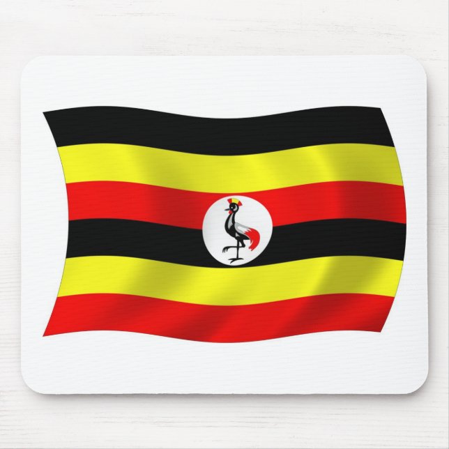 Uganda Flagga Mousepad Musmatta (Framsidan)