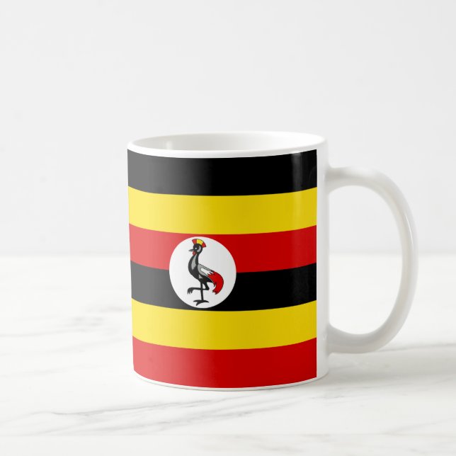 "Uganda Flagga Mugg - Ceramisk Cof för det feta Pr (Höger)