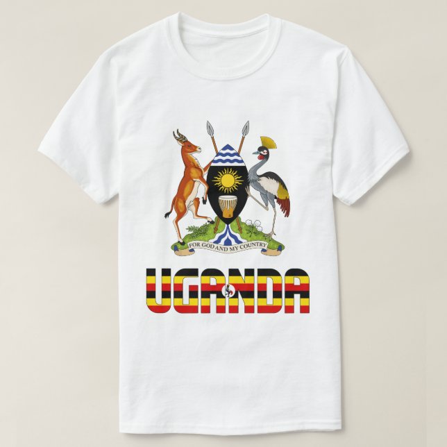 Uganda Flagga och Jacka av Arm Patriotic T Shirt (Design framsida)