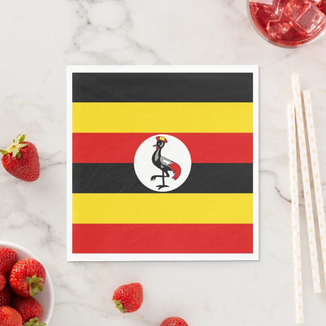 Uganda flagga pappersservett (Insitu)