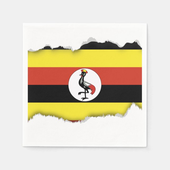 Uganda Flagga Pappersservett (Framsidan)