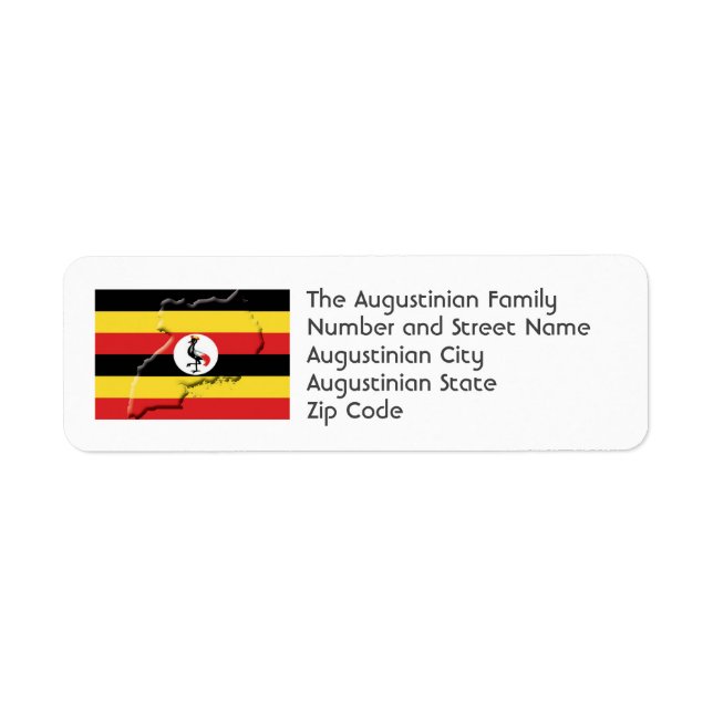 UGANDA FLAGGA Personlig Returadress Returadress Etikett (Framsidan)
