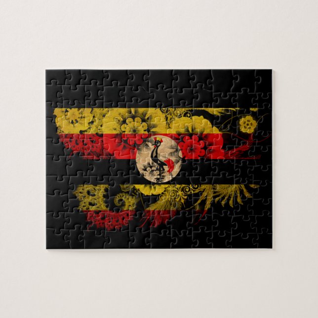 Uganda Flagga Pussel (Horisontell)