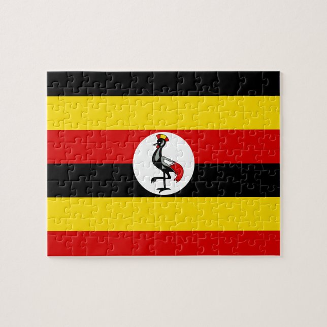 Uganda Flagga Pussel (Horisontell)
