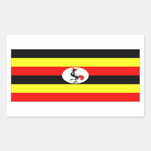 Uganda Flagga Rektangulärt Klistermärke
