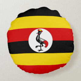 Uganda flagga rund kudde