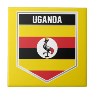 Uganda Flagga Shield Kakelplatta