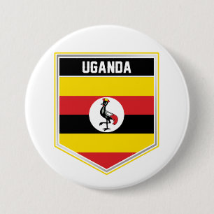 Uganda Flagga Shield Knapp