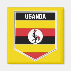 Uganda Flagga Shield Magnet