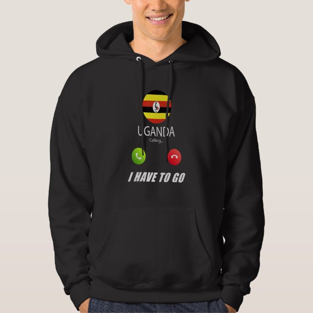 Uganda Flagga Souvenir Uganda Ropar Ropar Hoodie (Framsida)