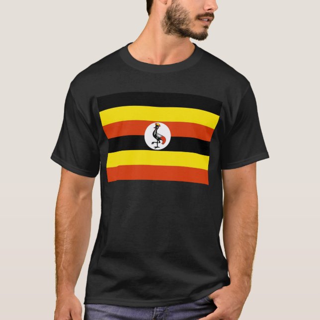 Uganda Flagga T Shirt (Framsida)