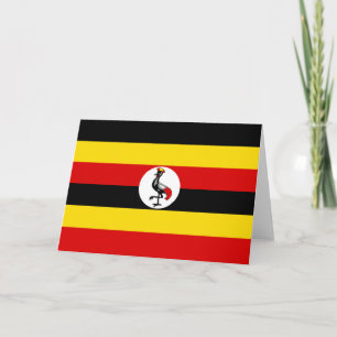Uganda flagga tack kort