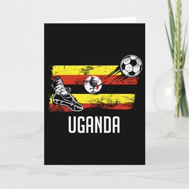 Uganda Flagga Tröja Ugandiska Fotbollslag Ugandisk Kort (Framsida)
