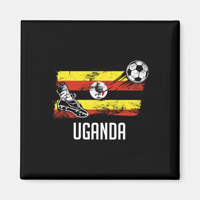 Uganda Flagga Tröja Ugandiska Fotbollslag Ugandisk Magnet (Framsidan)