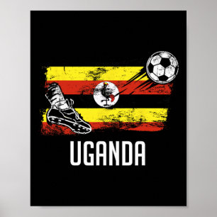 Uganda Flagga Tröja Ugandiska Fotbollslag Ugandisk Poster