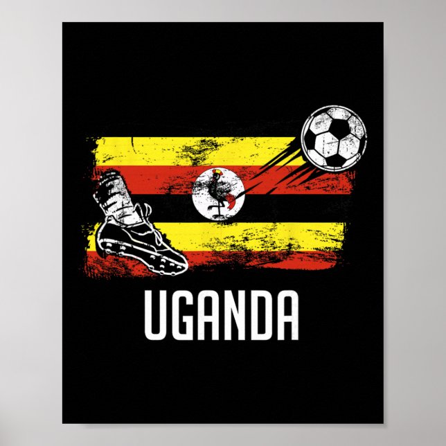 Uganda Flagga Tröja Ugandiska Fotbollslag Ugandisk Poster (Framsidan)