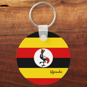 Uganda Flagga & Uganda helgdag, patrioter/sport Nyckelring