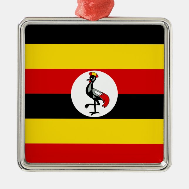 Uganda Flagga (Uganda) Julgransprydnad Metall (Framsidan)