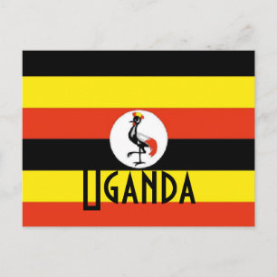 Uganda flagga vykort